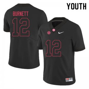 NCAA Youth Alabama Crimson Tide #12 Logan Burnett Stitched College 2020 Nike Authentic Black Football Jersey WN17R24LD